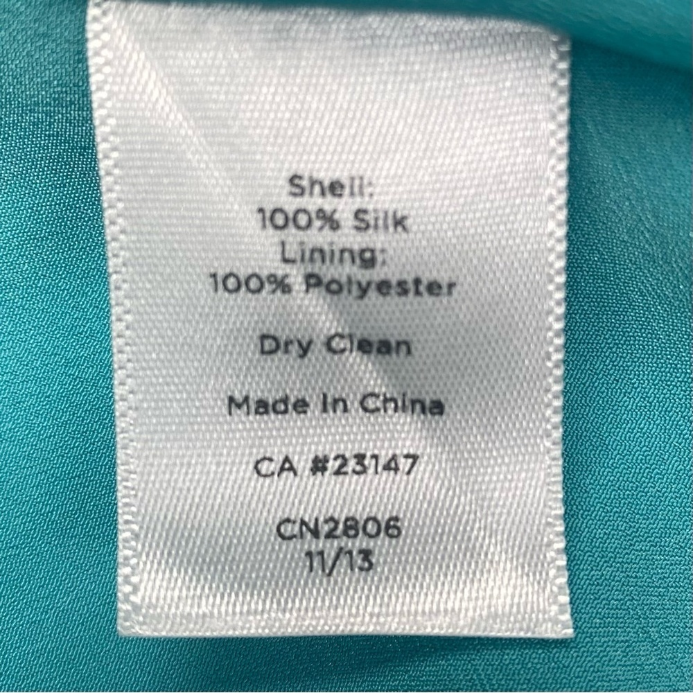 Talbots Silk Dress Women’s 6 Aqua Knee Length Back Zipper Lined LUXURY - Picture 10 of 12
